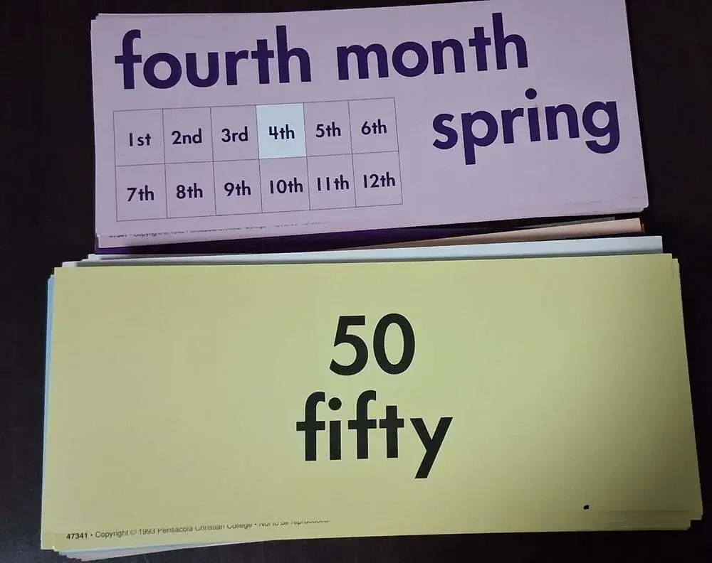 Arithmetic cards